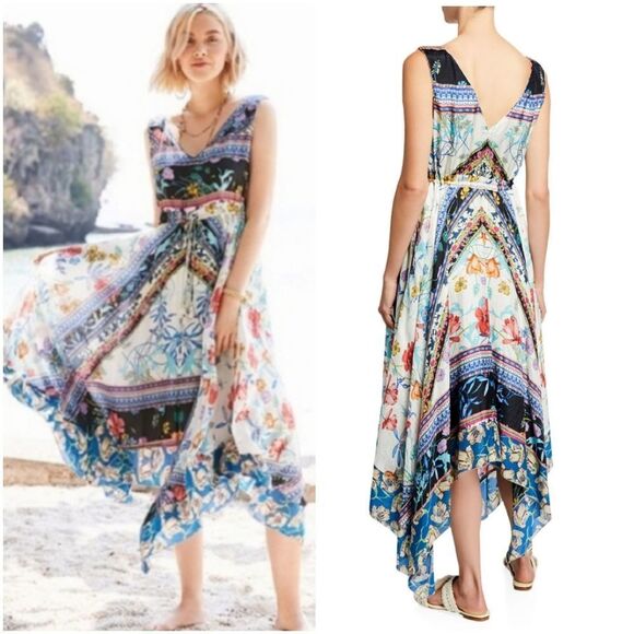 Johnny Was Dresses & Skirts - 🔹️NWT Johnny Was Silk Cassia Asymmetric Hem Sleeveless Dress Small